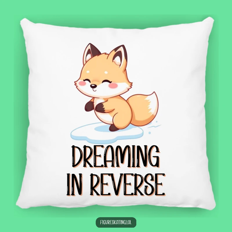 Funny Fox Glide Pillow - Cozy Backward Skater Cushion Gift