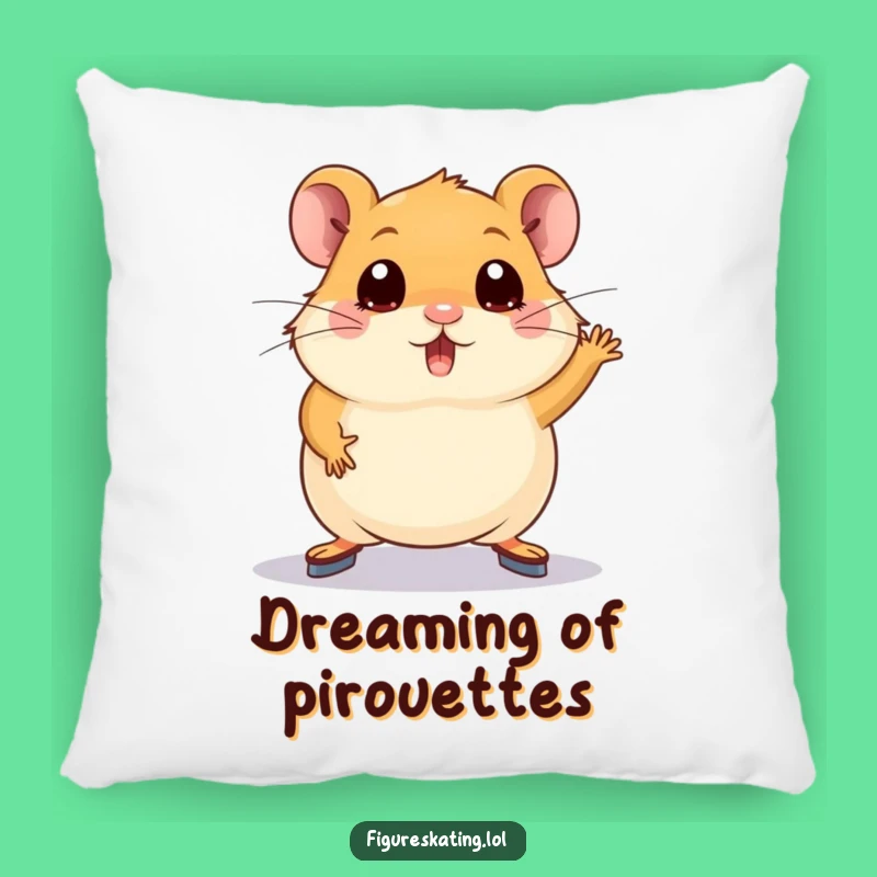 Funny Hamster Figure Skating Pillow - Cozy & Hilarious Decorative Gift