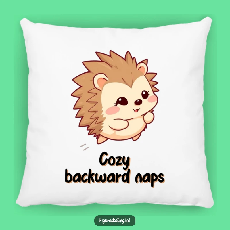 Funny Happy Hedgehog Backward Glide Pillow - Cozy & Hilarious Decor