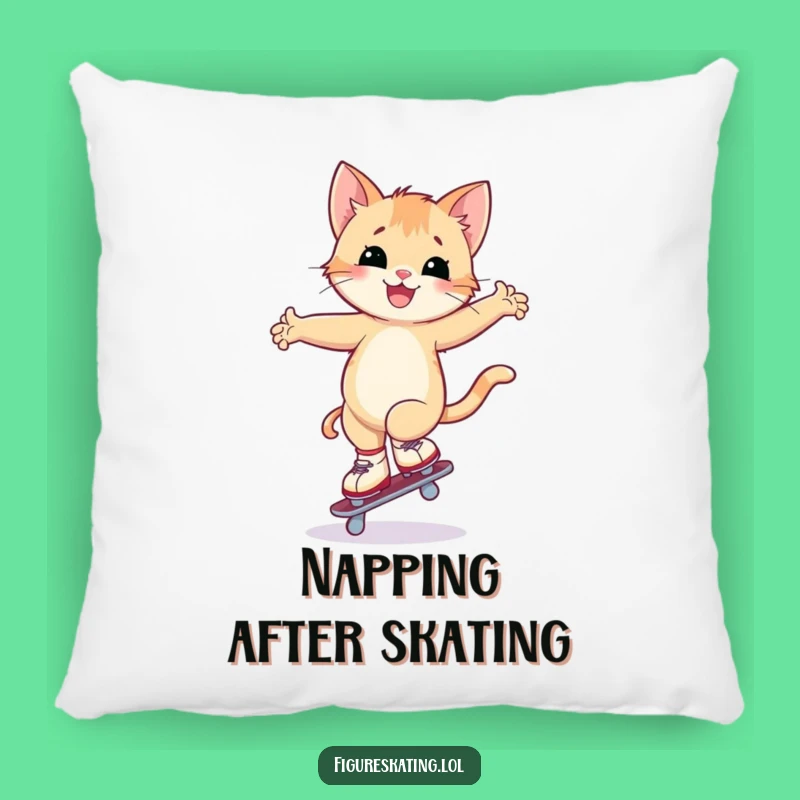 Funny Kitten Skating Pillow: Cozy Comfort with a Hilarious Twist