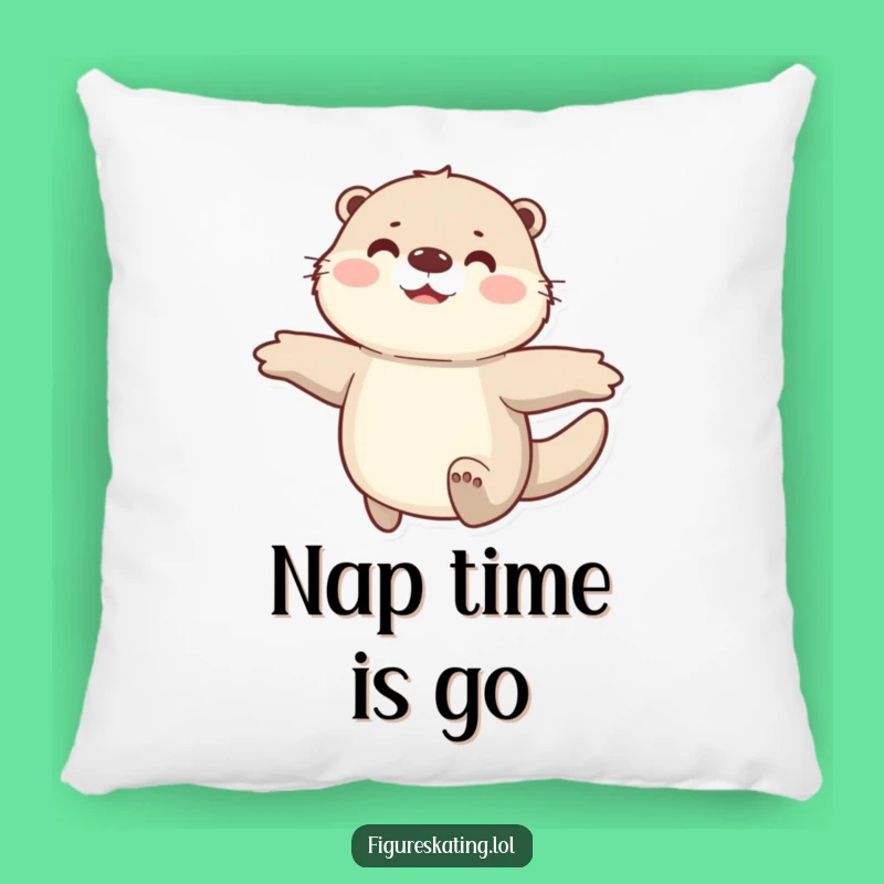Funny Otter Pillow: Soft Cushion with a Happy Gliding Otter