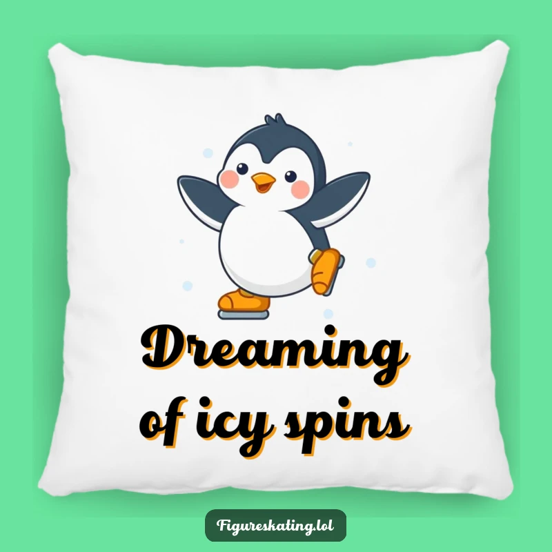 Funny Penguin Ice Skater Pillow: Cuddle Up with Cool Comfort, A Cozy Funny Gift!