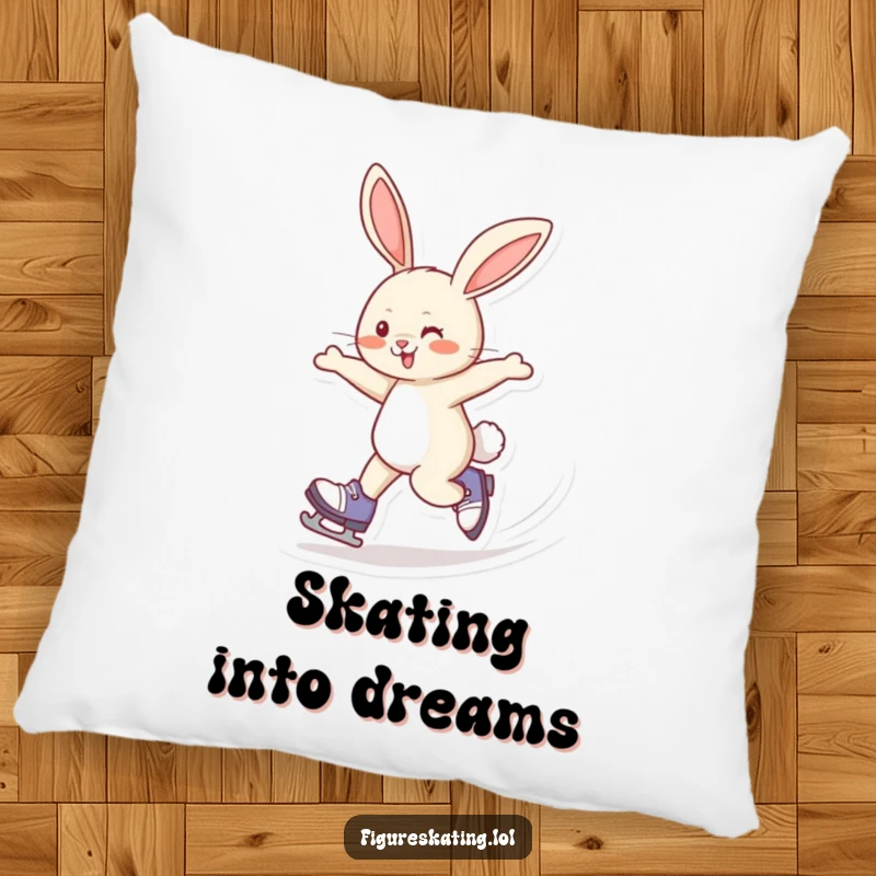 Funny Pillow: A giggling rabbit skating at speed, offering plush comfort and a dose of humorous, energetic charm to any room.