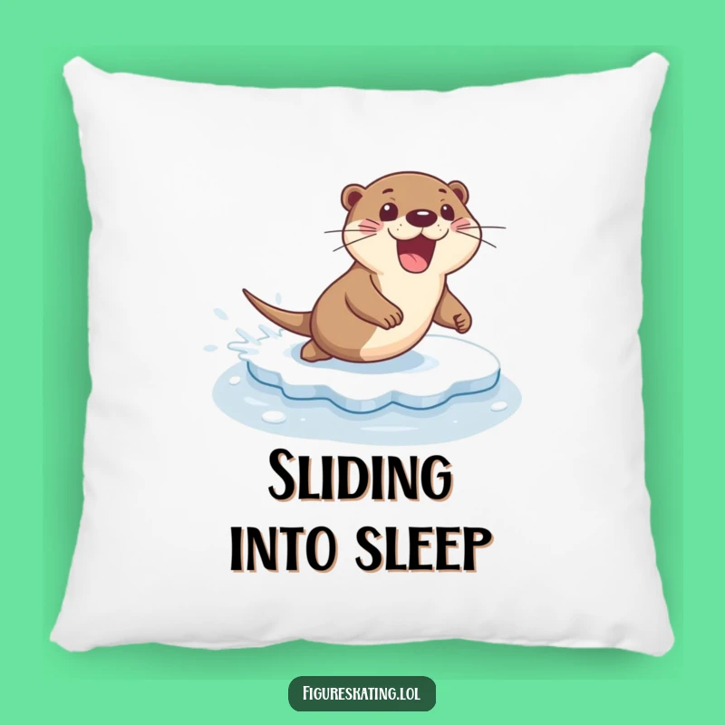Funny Excited Otter Ice Sliding Pillow: Cozy Comfort with a Splash!