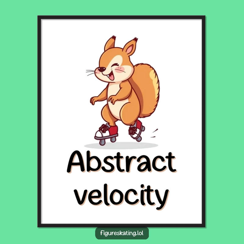 Funny Squirrel Ice Skating Digital Print: Instant Wall Art with Humor.