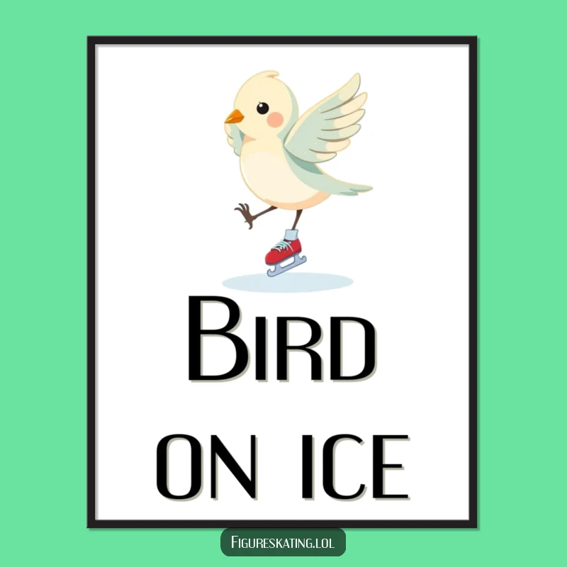 Funny Bird Pirouette Digital Art: Elegant Skating for Your Walls
