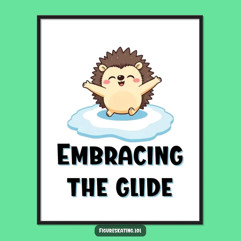 Funny Hedgehog Ice Digital Art: Hilarious Downloadable Gift for Winter Decor.