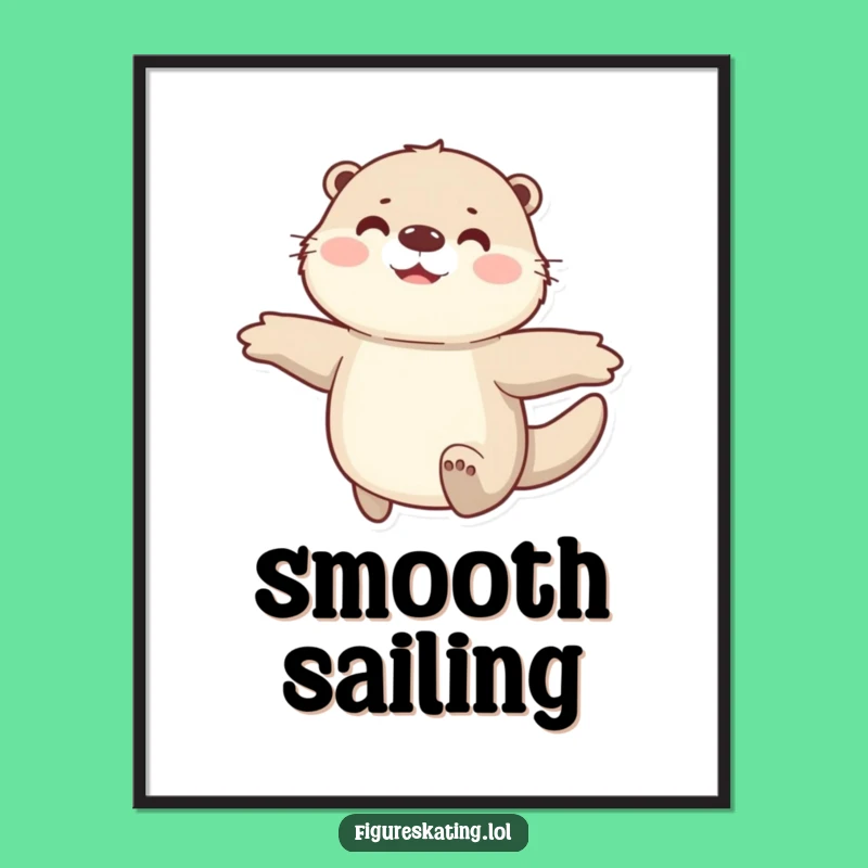 Funny Otter Digital Print: Joyful Gliding Otter Wall Art for Instant Decor