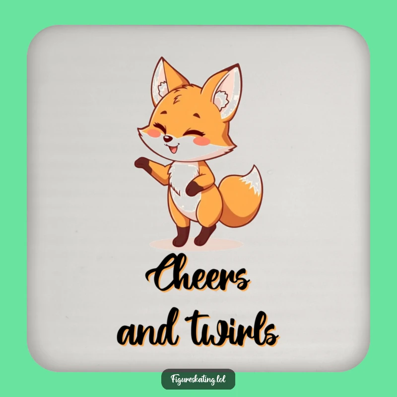 Funny Fox Pirouette Coaster - Playful & Hilarious Drink Protection Gift