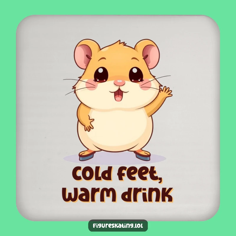 Funny Hamster Figure Skating Coasters - Protect Surfaces with Humor