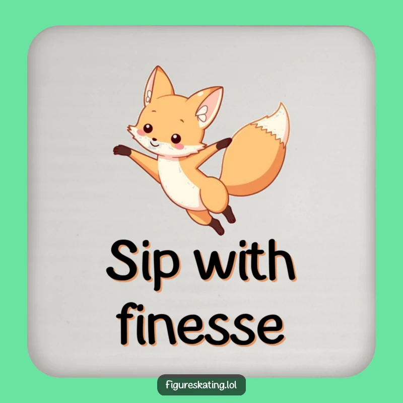 Funny Fox Arabesque Dancer Coaster: Elegant Protection for Your Table
