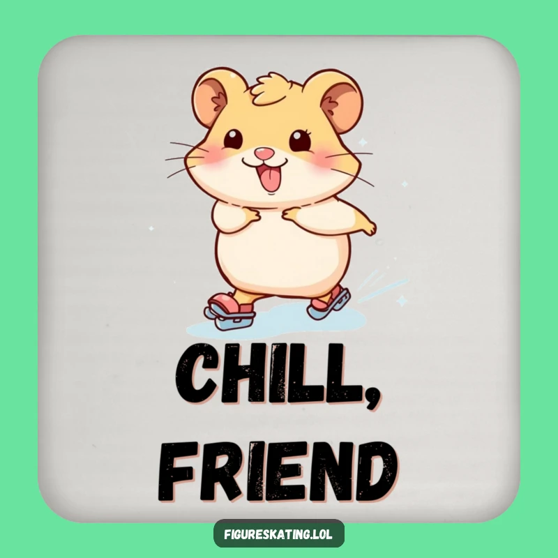 Funny Hamster Skating Coaster - Protect Surfaces with Icy Sparkles, Perfect Gift