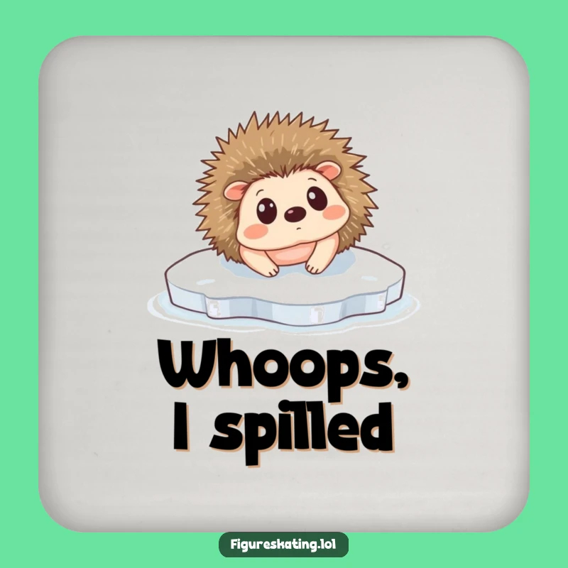 Funny Hedgehog Ice Slip Coaster: Skater Table Protection Gift