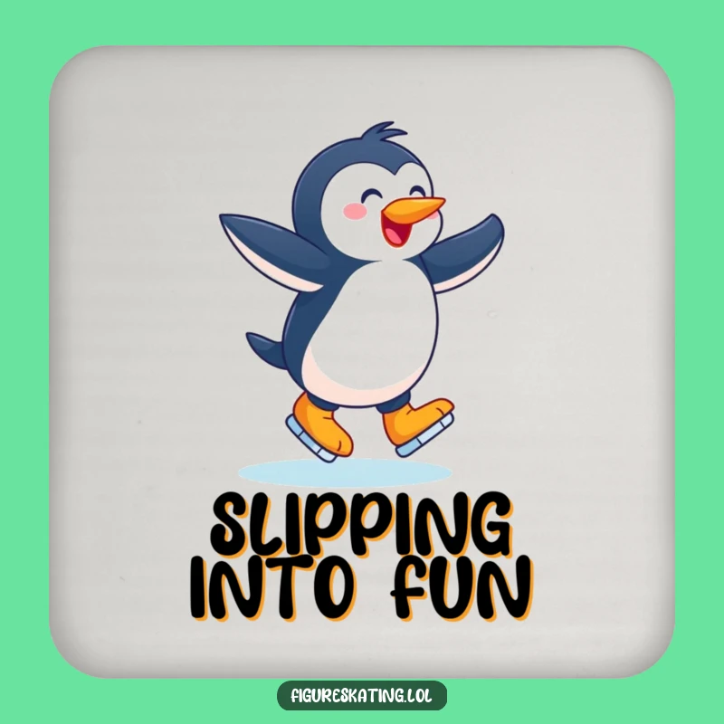 Funny Joyful Penguin Coaster: Protect Drinks with Winter Art