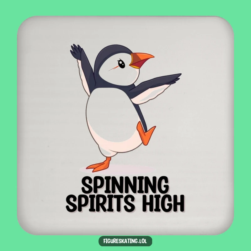 Funny Puffin Pirouette Drink Coaster - Elegant Table Protector Gift