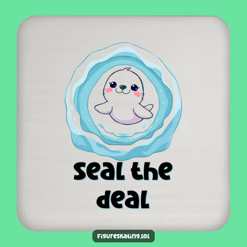 Funny Seal Ice Ring Drink Coaster: Leaping Seal Protection Gift!
