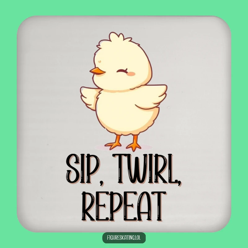 Funny Chick Pirouette Coaster - Cute Focused Cartoon Drink Holder