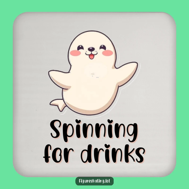Funny Seal Drink Coaster: Happy Spinner Table Protector Gift