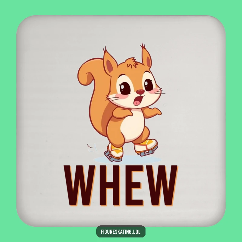 Funny Squirrel Skater Coaster: Protect Surfaces with Surprised Squirrel