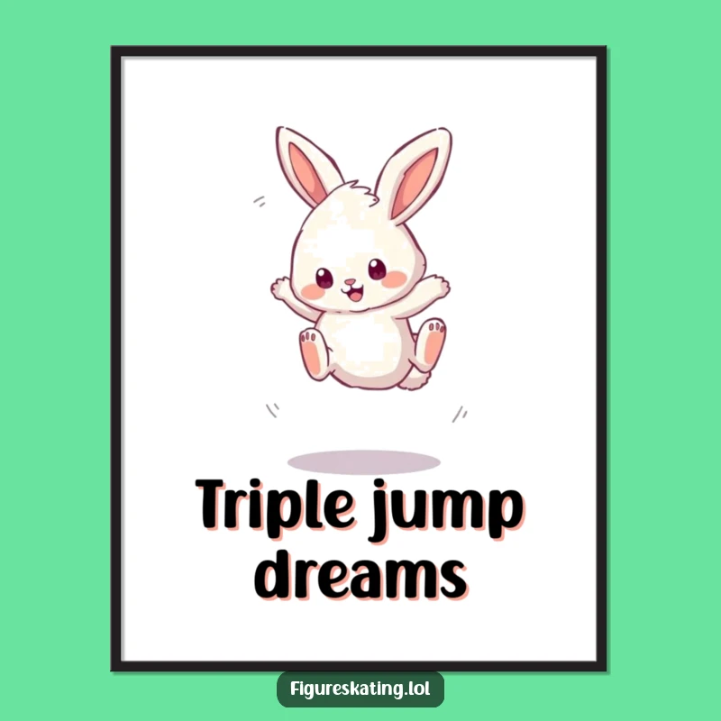 Funny Bunny Jump Poster: Hilarious Wall Art for a Touch of Whimsy