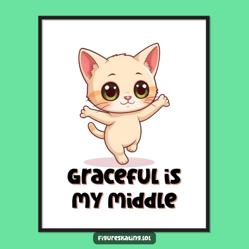 Funny Curious Cat Pirouette Poster - Wall Art Gift for Whimsical Decor