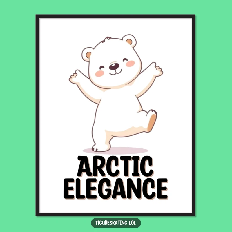 Funny Polar Bear Arabesque Poster: Decorate with Artistic Charm, A Sophisticated Funny Gift!
