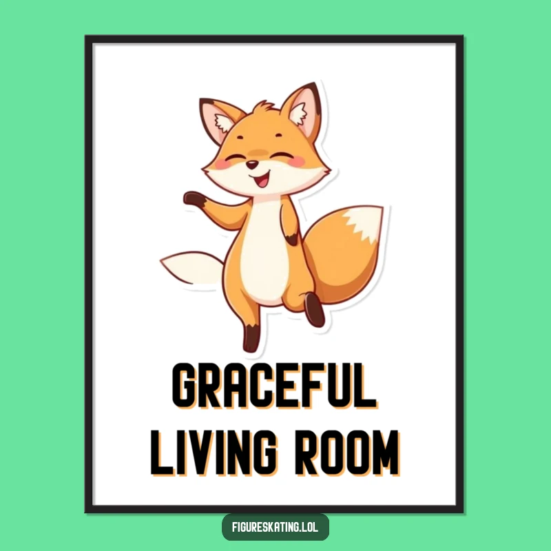 Funny Fox Twirl Art Print a Joyful Wall Decor Piece