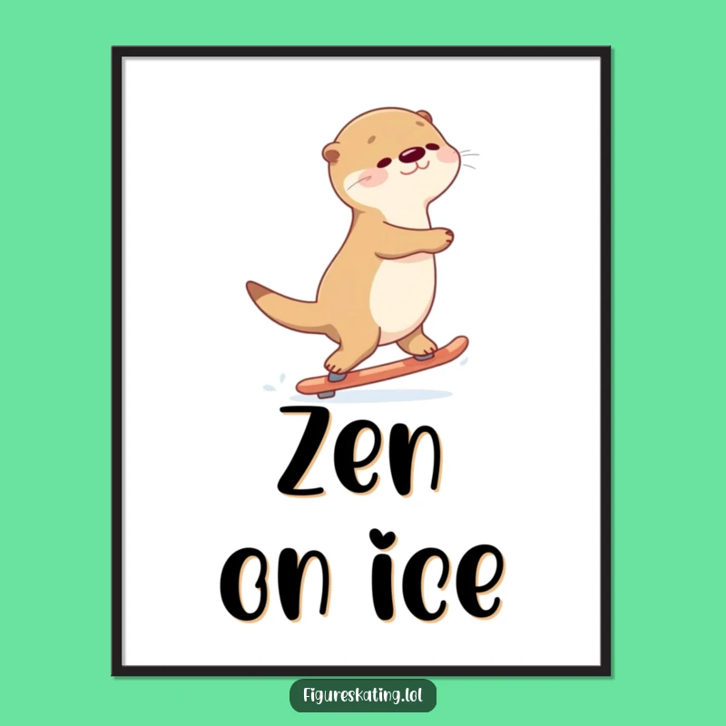 Funny Otter Gliding Poster: Hilarious Wall Art Gift