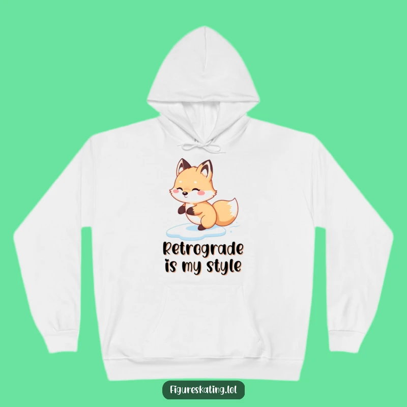Funny Fox Glide Hoodie - Cozy Backward Skater Sweatshirt Gift