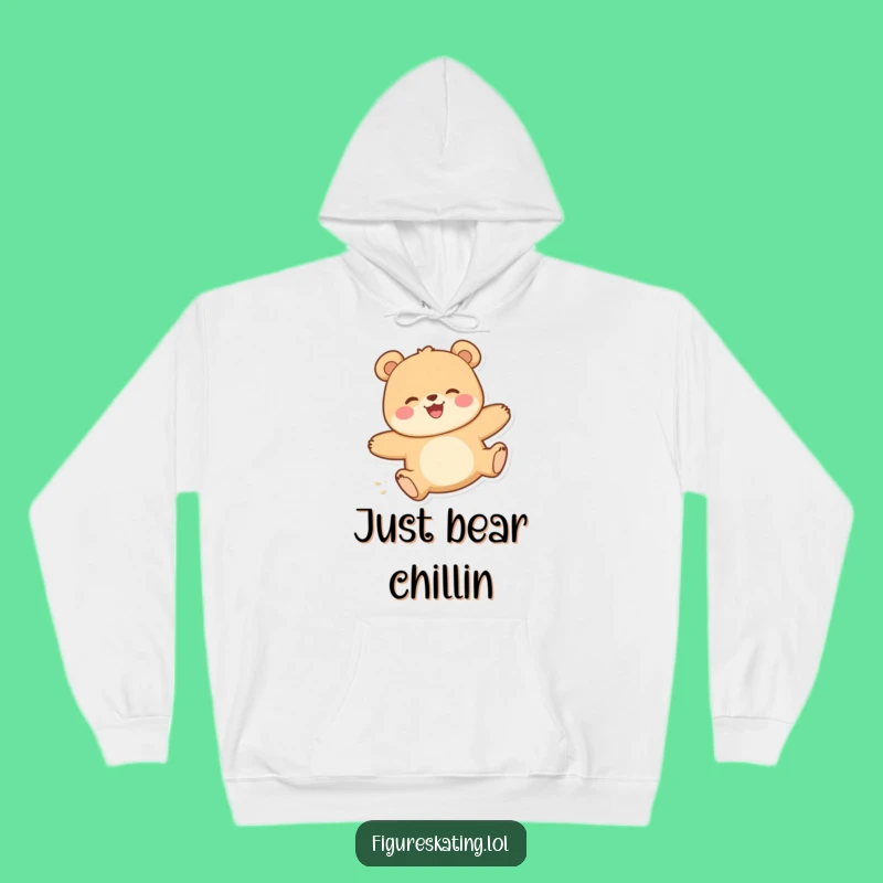 Funny Happy Bear Gliding Hoodie - Cozy and Hilarious Gift for Chilly Days