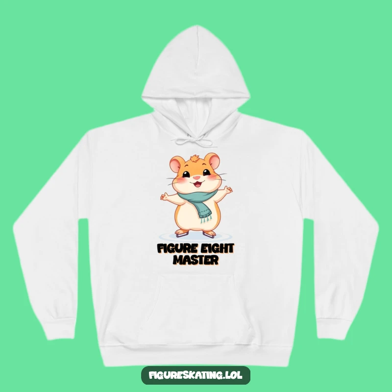 Funny Smiling Hamster Ice Skating Hoodie - Cozy & Hilarious Winter Wear