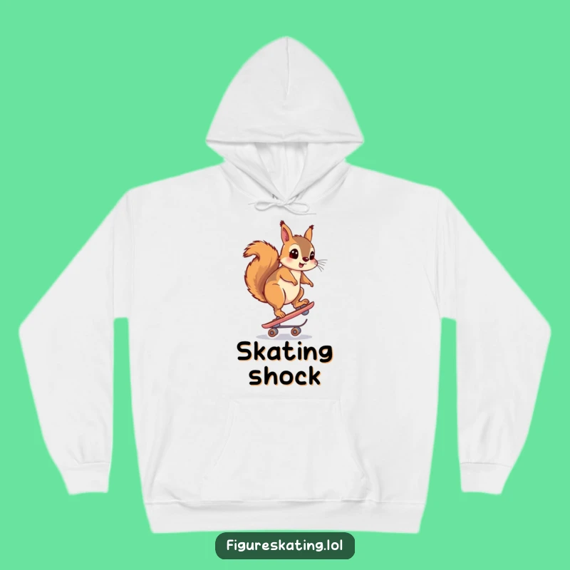 Funny Surprised Squirrel Skate Hoodie: Cozy Jitters Included