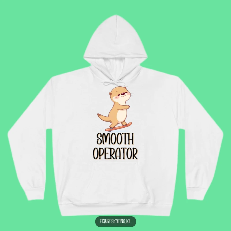 Cozy Funny Otter Gliding Hoodie: Warm Skater Comfort Gift