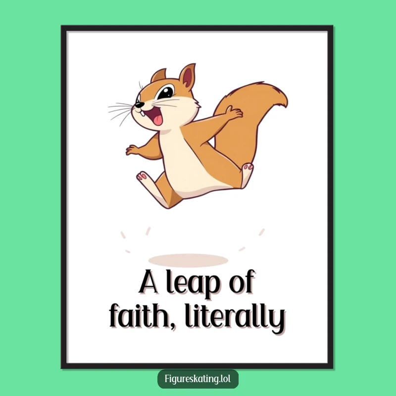 Funny Free Printable Wall Art: Determined Squirrel Leap Amusing Downloadable Decor