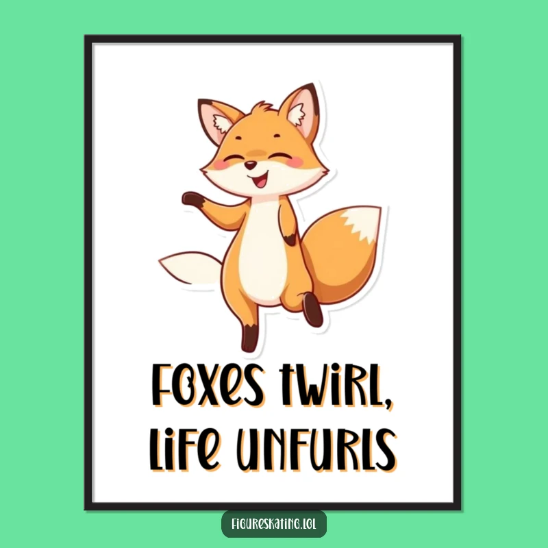 Funny Free Printable Wall Art: Delighted Twirling Fox Decor for Your Home!
