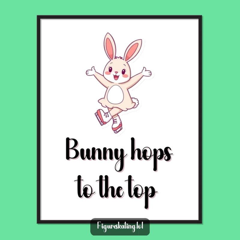 Free Printable Cheerful Bunny Ice Skate Wall Art - Elegant DIY Downloadable Decor