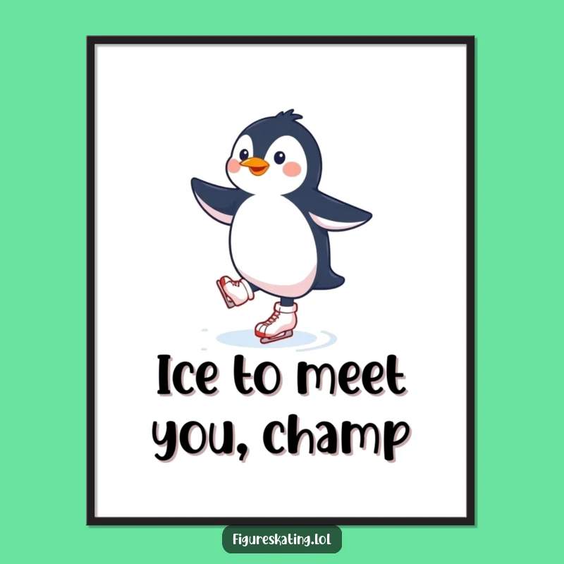 Free Printable Wall Art: Funny Penguin Skater Decor, Humorous Downloadable Art for Your Space