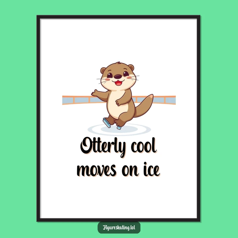 Free Printable Wall Art: Joyful Otter Skater Decor, Humorous Downloadable