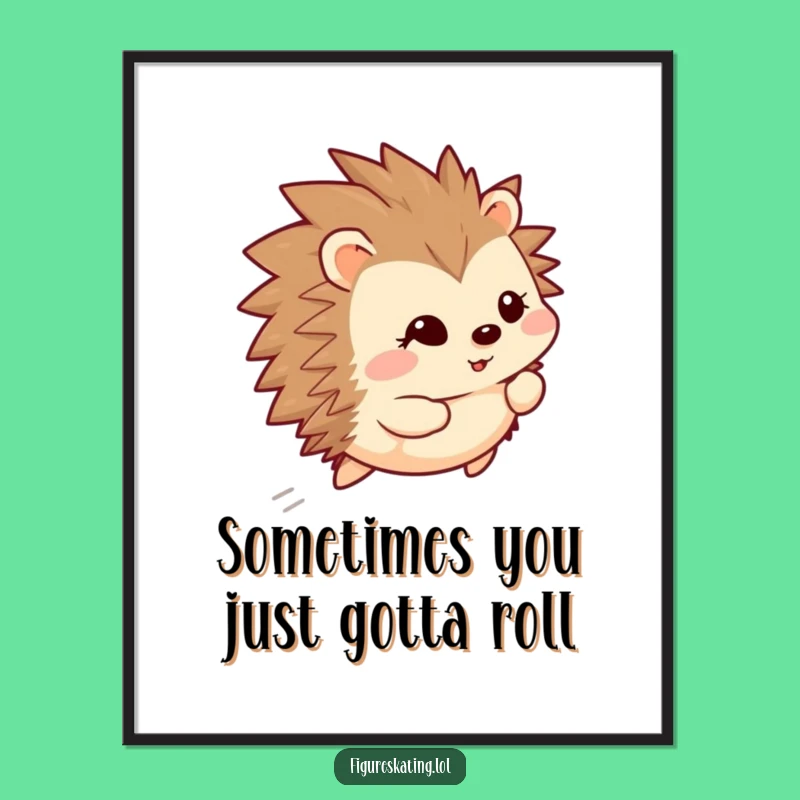 Funny Free Printable Wall Art: Happy Hedgehog Gliding Decor - Downloadable Art