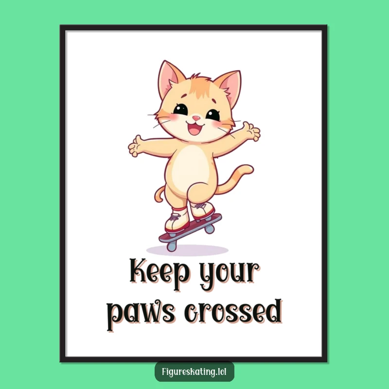 Free Printable Kitten Skating Wall Art - Cute & Funny Downloadable Decor