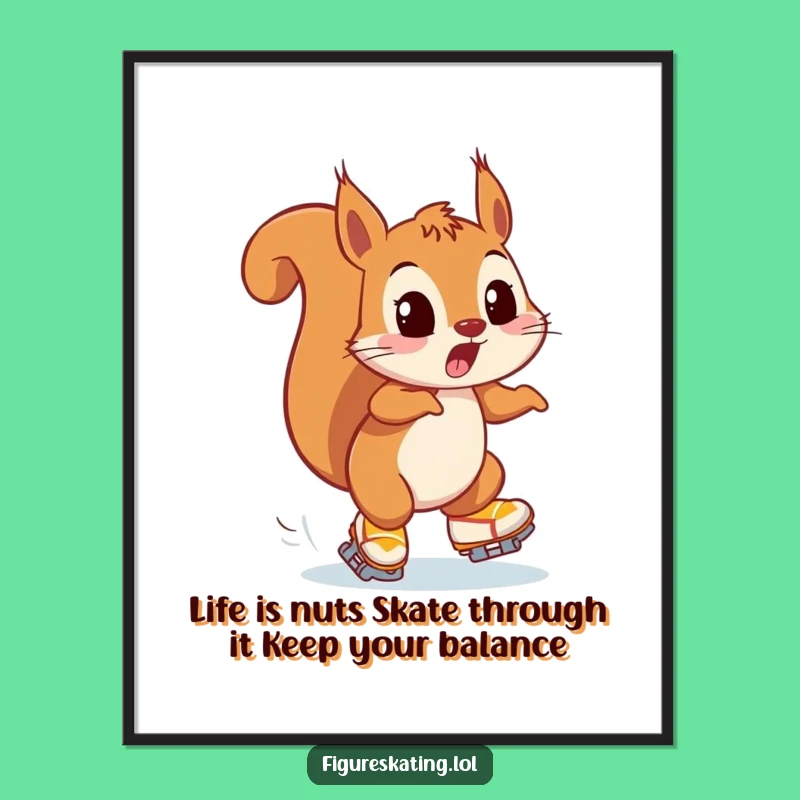 Free Printable Squirrel Skater Wall Art - Funny Downloadable Decor for a Wild Touch