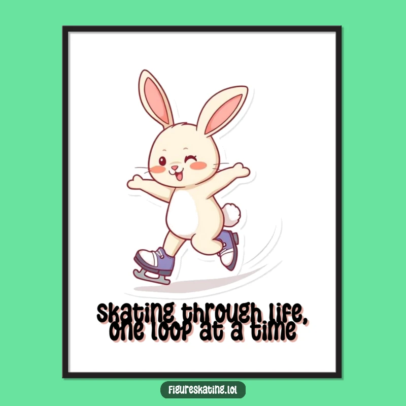 Free Printable Wall Art: Speedy Rabbit Skater Funny Downloadable Art