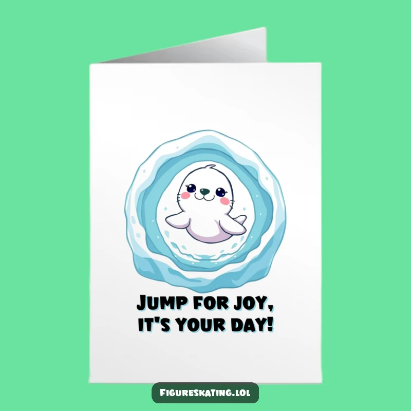 Free Printable Birthday Card: Funny Seal Jumper, Hilarious Downloadable Gift for a Splashy Celebration