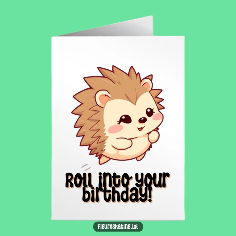 Free Printable Birthday Card: Happy Hedgehog Gliding Fun - Funny DIY Download