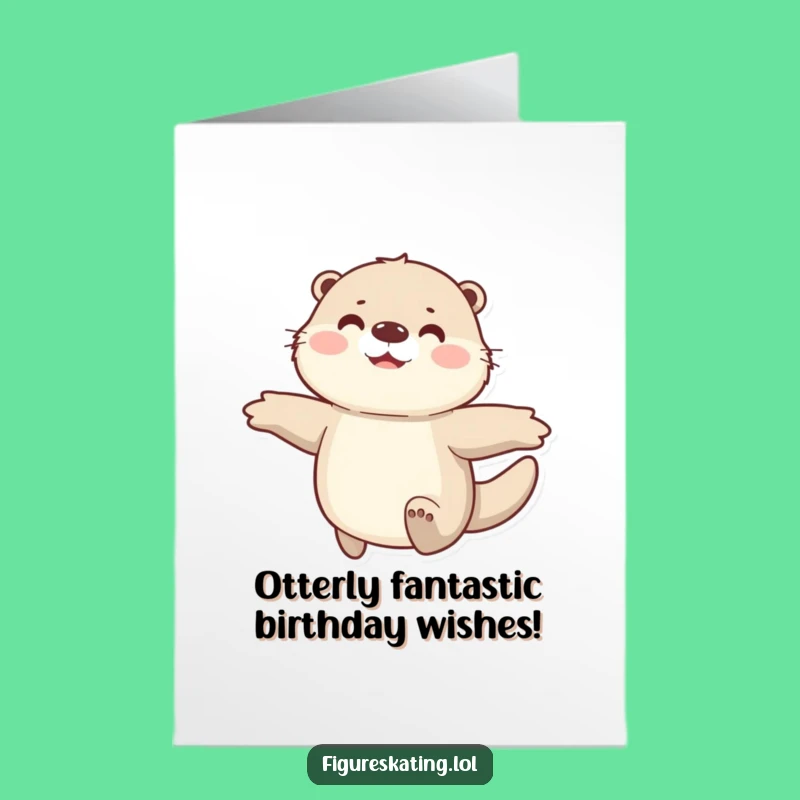 Free Printable Happy Birthday Otter Card - Funny Downloable Gift for Otter Lovers