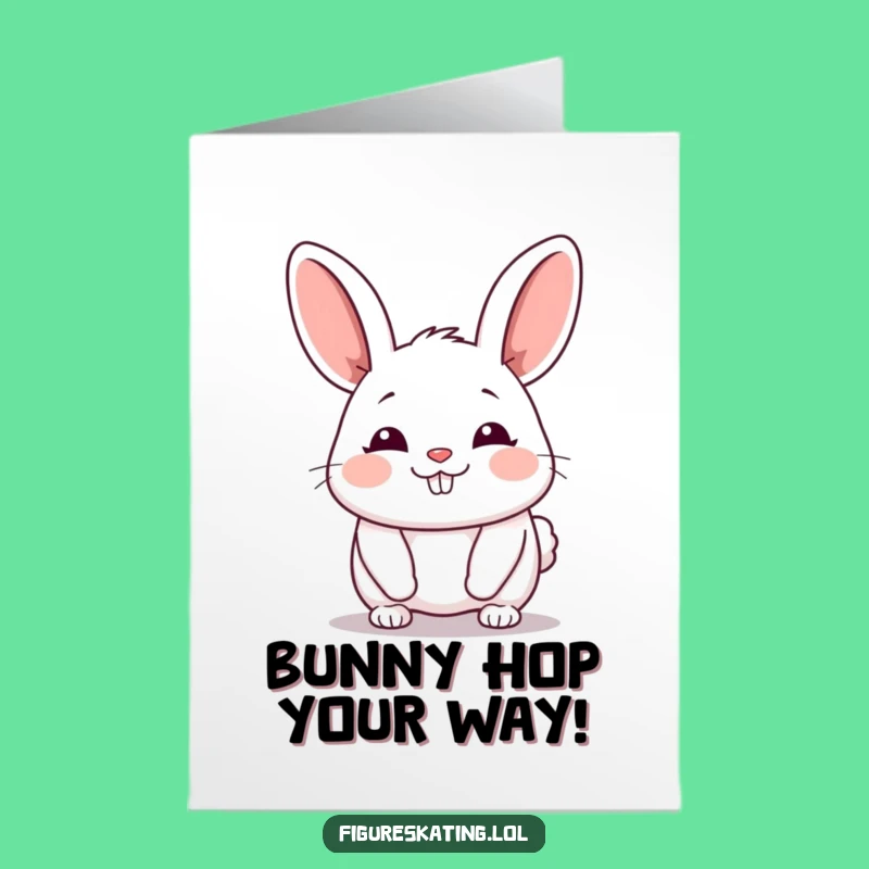 Free Printable Bunny Gliding Card: Funny Congratulations Downloadable Gift for Achievements
