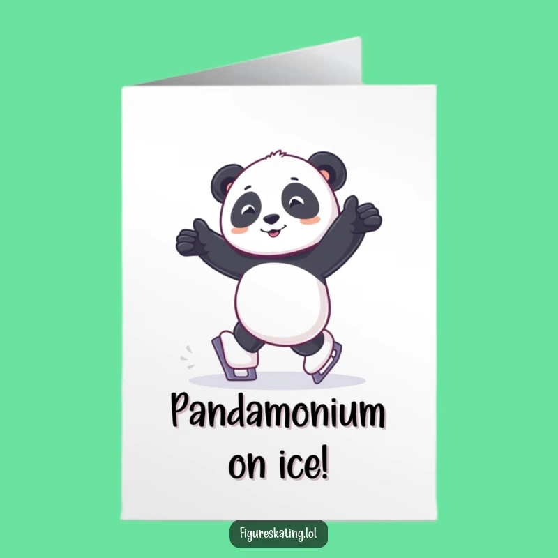 Free Printable Congrats Card: Joyful Panda Skater Triumph - Funny Downloadable Gift