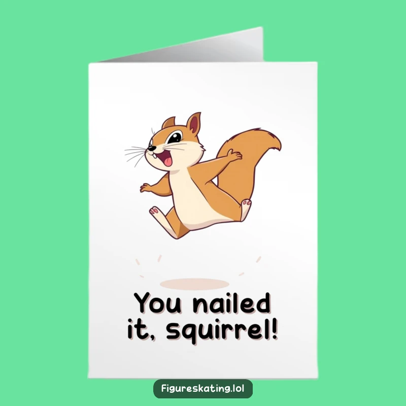 Free Printable Congrats Card: Squirrel Leap to Celebrate Your Success