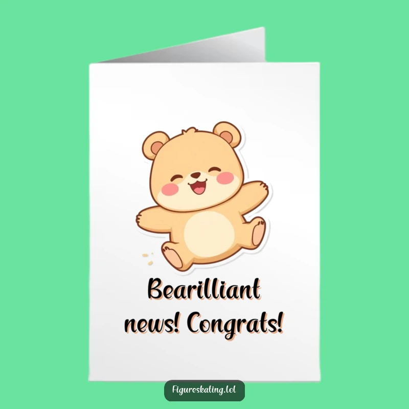 Free Printable Congratulations Bear Card - Funny Downloadable for Instant Celebration Joy