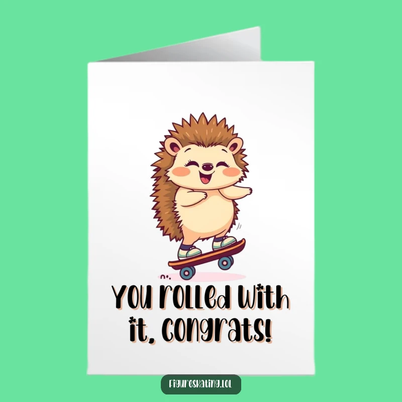 Free Printable Hedgehog Congrats Card: Celebrate Balance and Success